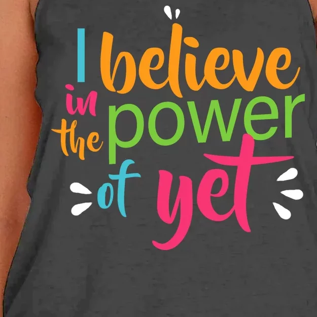 I Believe in the Power of Yet Growth Mindset Women's Knotted Racerback Tank