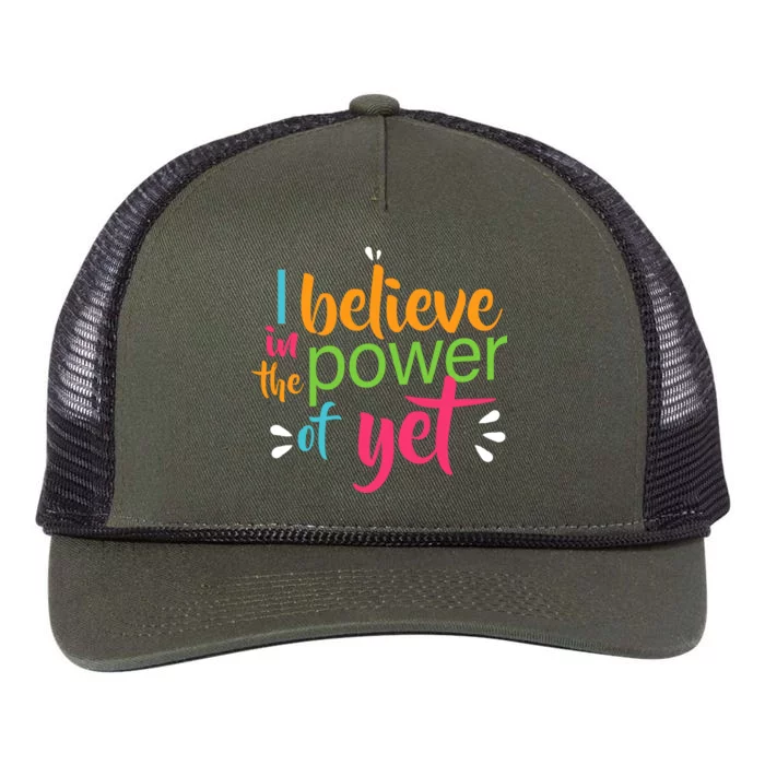 I Believe in the Power of Yet Growth Mindset Retro Rope Trucker Hat Cap