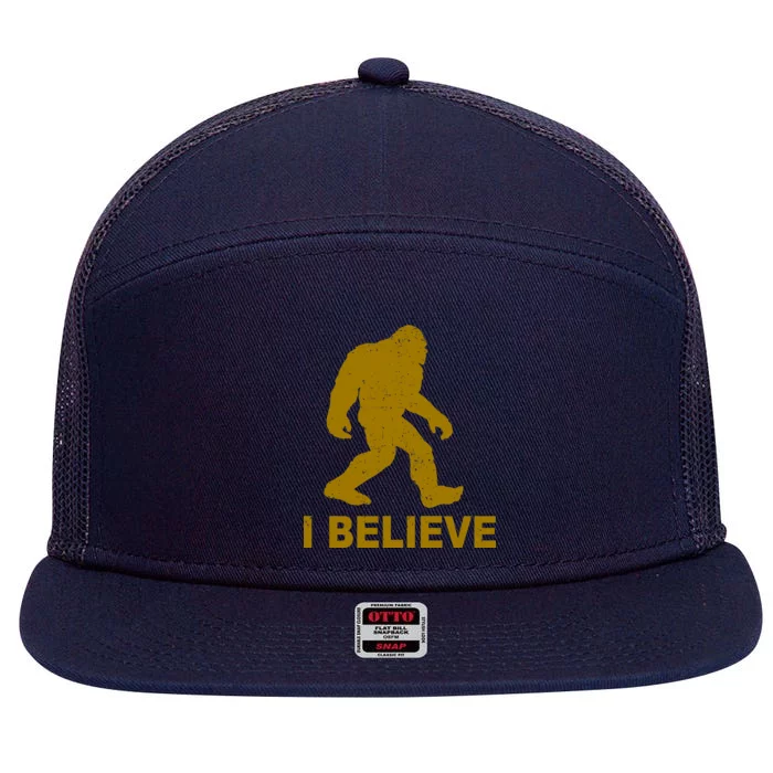 I Believe Sasquatch Bigfoot 7 Panel Mesh Trucker Snapback Hat