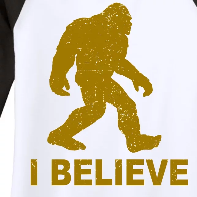 I Believe Sasquatch Bigfoot Women's Tri-Blend 3/4-Sleeve Raglan Shirt