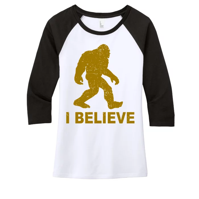 I Believe Sasquatch Bigfoot Women's Tri-Blend 3/4-Sleeve Raglan Shirt