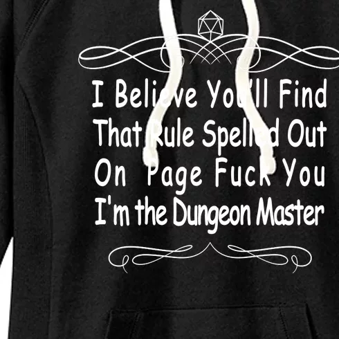 I Believe You'll That Rule Dungeon Master Women's Fleece Hoodie