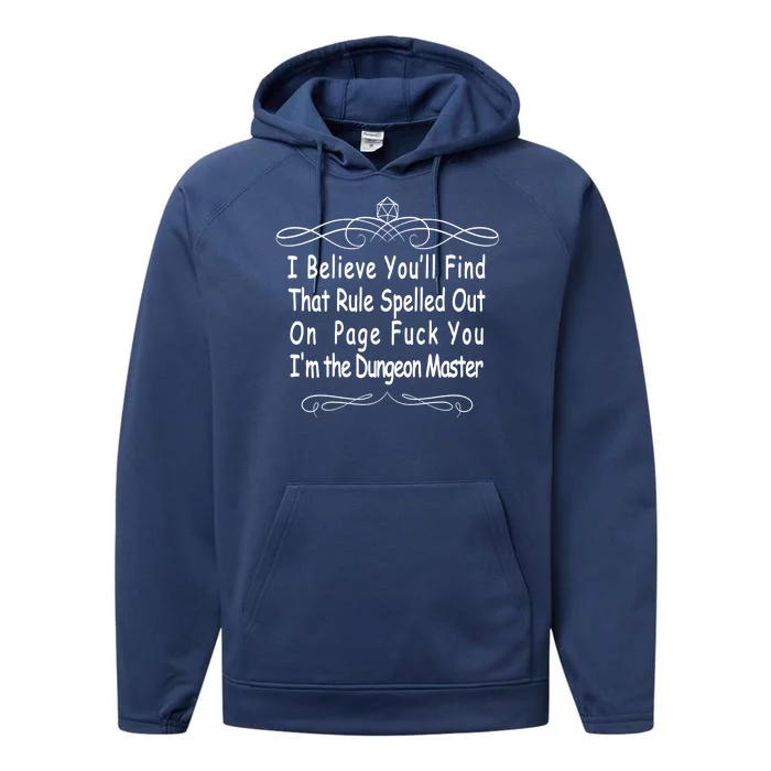 I Believe You'll That Rule Dungeon Master Performance Fleece Hoodie