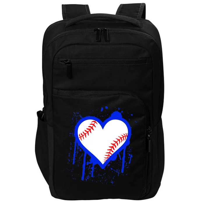 I Bleed Blue Baseball Heart Impact Tech Backpack