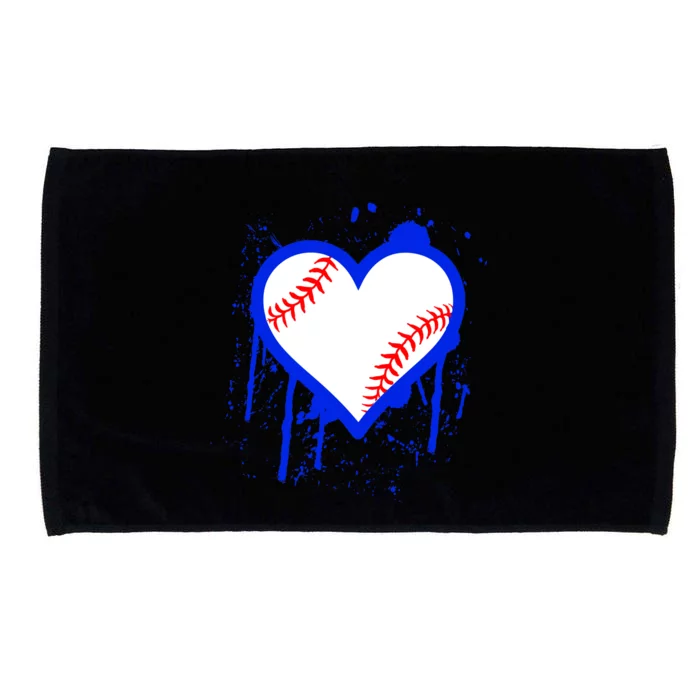 I Bleed Blue Baseball Heart Microfiber Hand Towel