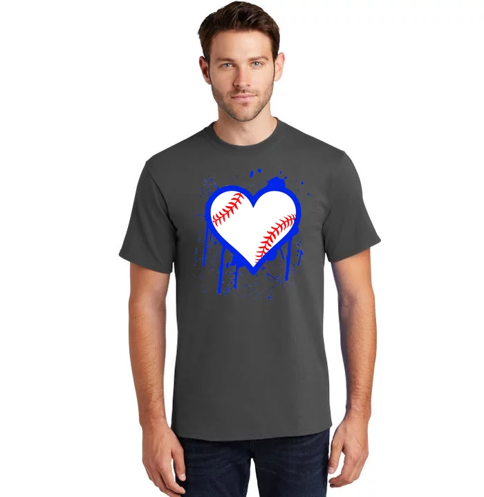 I Bleed Blue Baseball Heart Tall T-Shirt