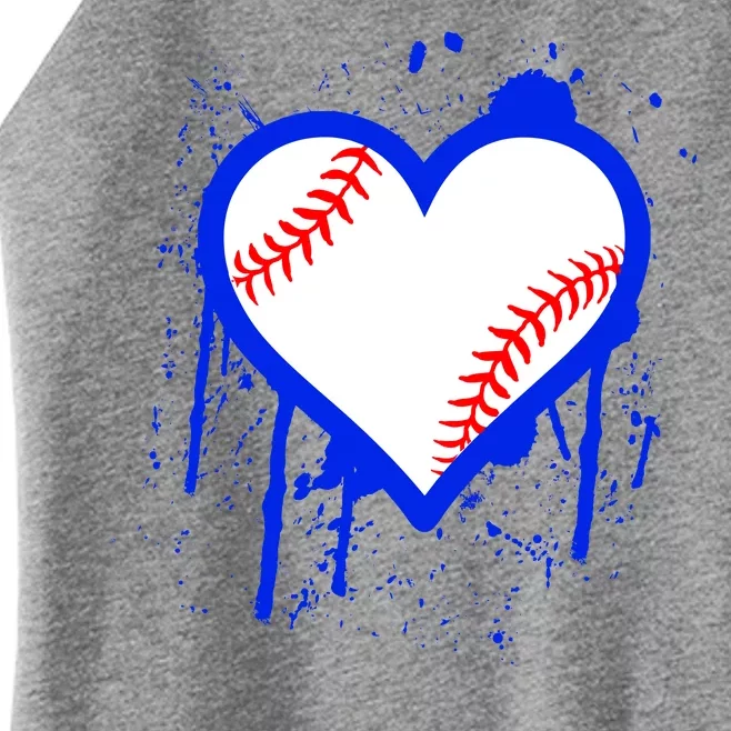 I Bleed Blue Baseball Heart Women’s Perfect Tri Rocker Tank