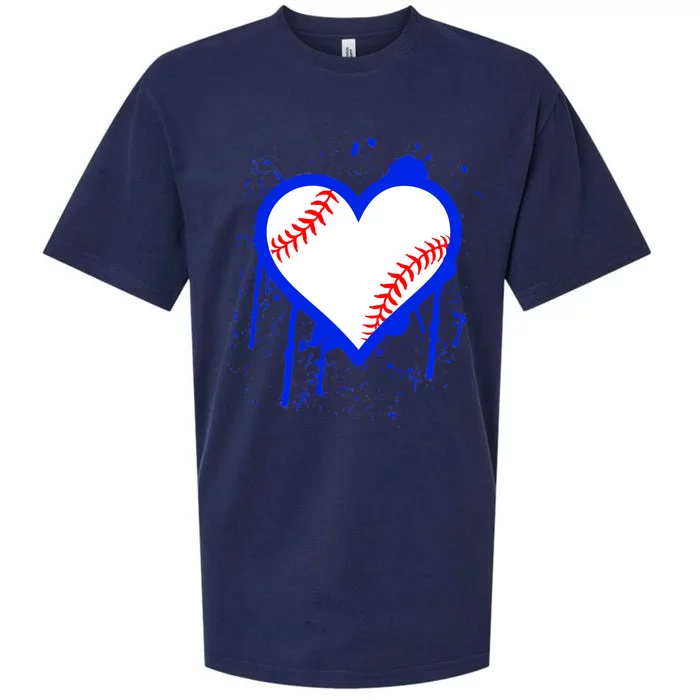 I Bleed Blue Baseball Heart Sueded Cloud Jersey T-Shirt