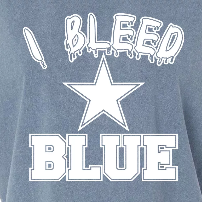 I Bleed Blue Dallas, Texas Fan Pride Garment-Dyed Women's Muscle Tee