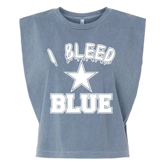 I Bleed Blue Dallas, Texas Fan Pride Garment-Dyed Women's Muscle Tee