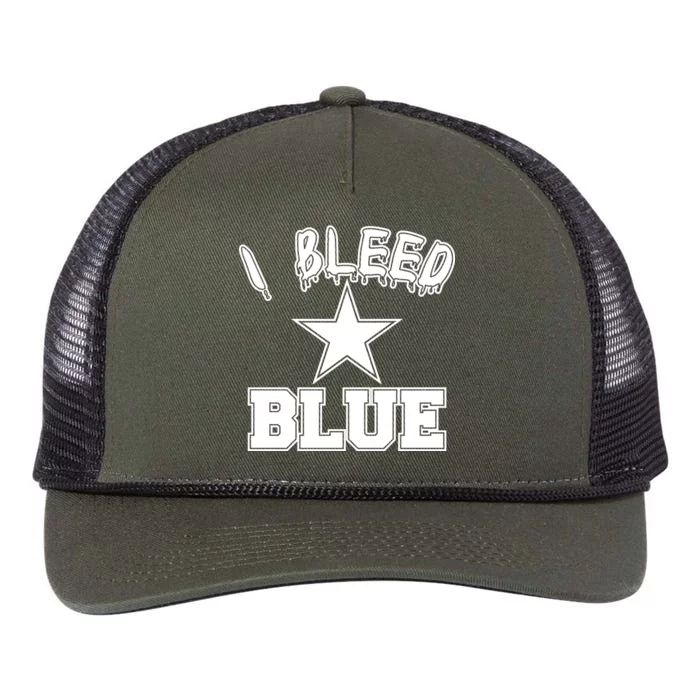 I Bleed Blue Dallas, Texas Fan Pride Retro Rope Trucker Hat Cap