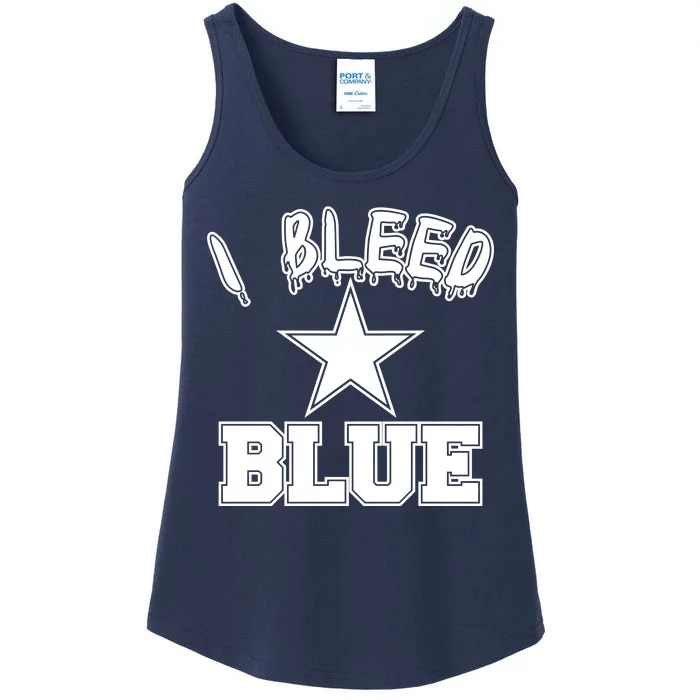 I Bleed Blue Dallas, Texas Fan Pride Ladies Essential Tank