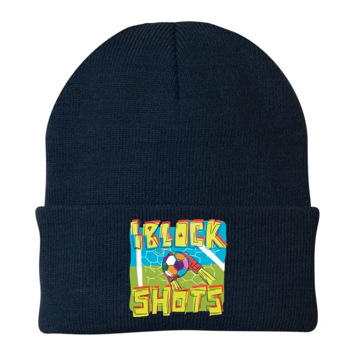 I Block Shots Knit Cap Winter Beanie