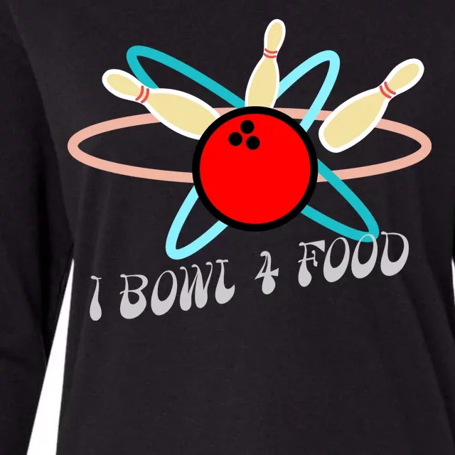 I Bowl For Food Womens Cotton Relaxed Long Sleeve T-Shirt