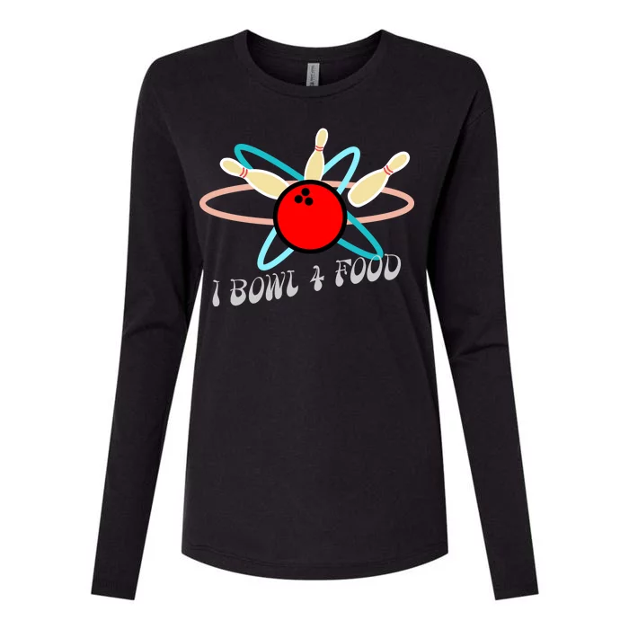 I Bowl For Food Womens Cotton Relaxed Long Sleeve T-Shirt