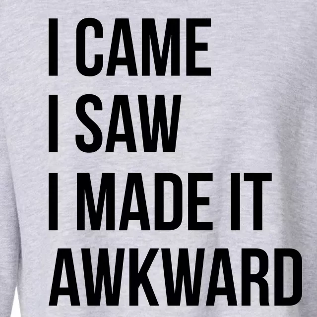 I Came I Saw I Made It Awkward Funny Cropped Pullover Crew