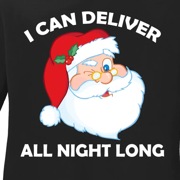 I Can Deliver All Night Long X-Mas Bad Santa Ladies Long Sleeve Shirt