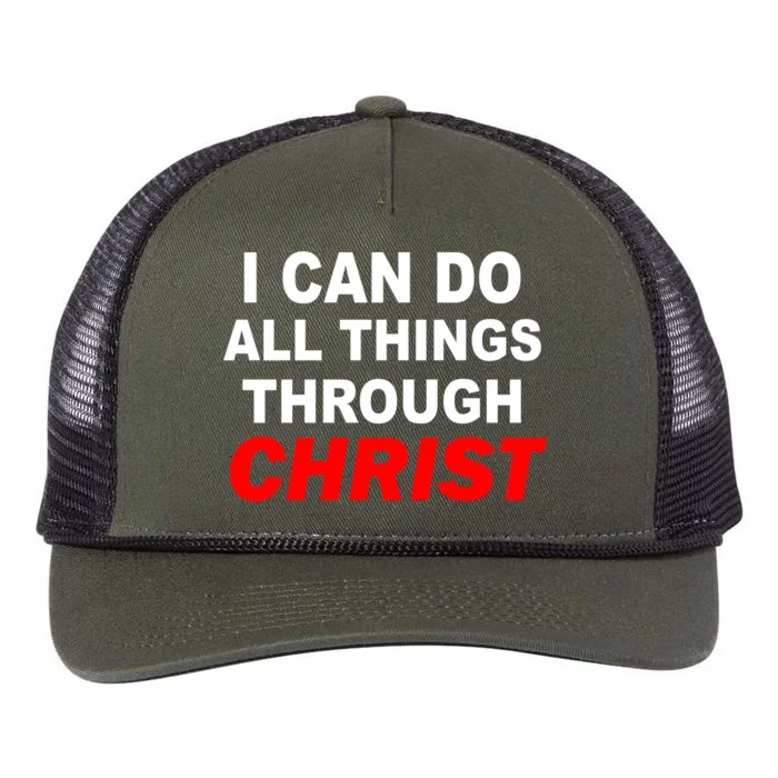 I Can Do All Things Through Christ Our Lord Retro Rope Trucker Hat Cap