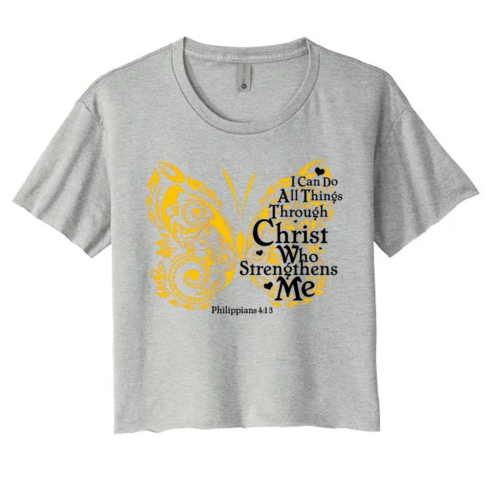 I Can Do All Things Through Christ Philippians 4:13 Women's Crop Top Tee