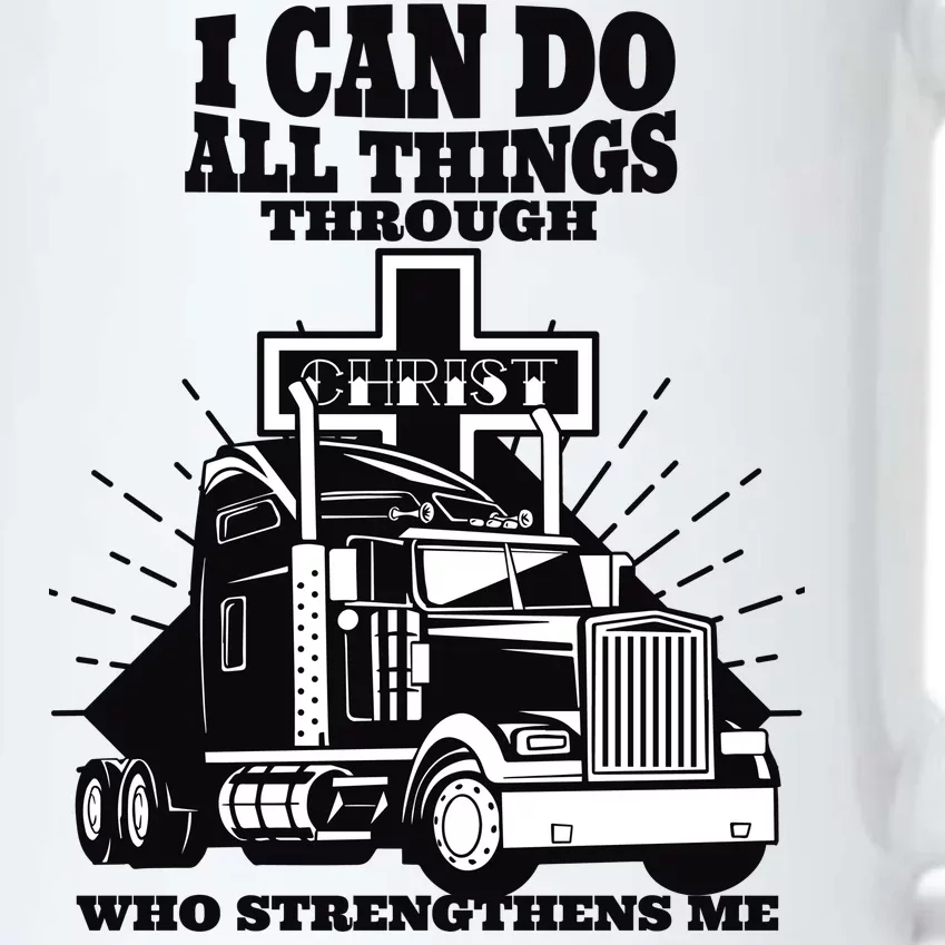 I Can Do All Things Through Christ Truck Driver Black Color Changing Mug