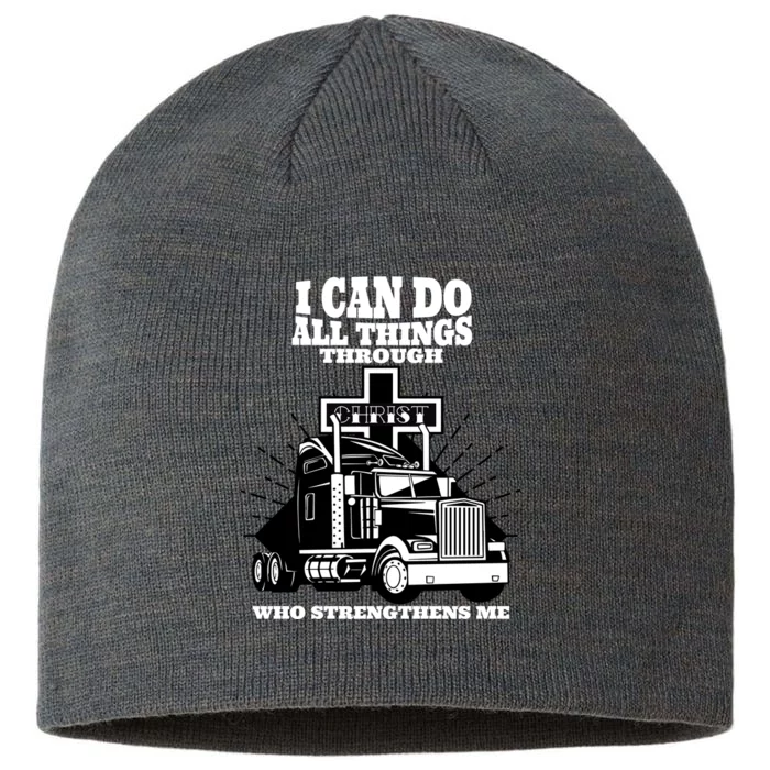 I Can Do All Things Through Christ Truck Driver 8 1/2in Sustainable Knit Beanie