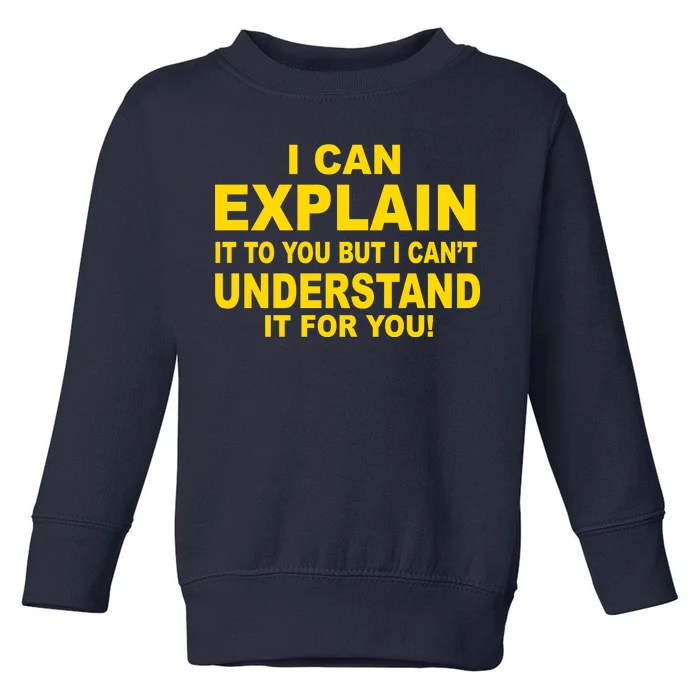 I Can Explain It But I can't Understand It For You Toddler Sweatshirt