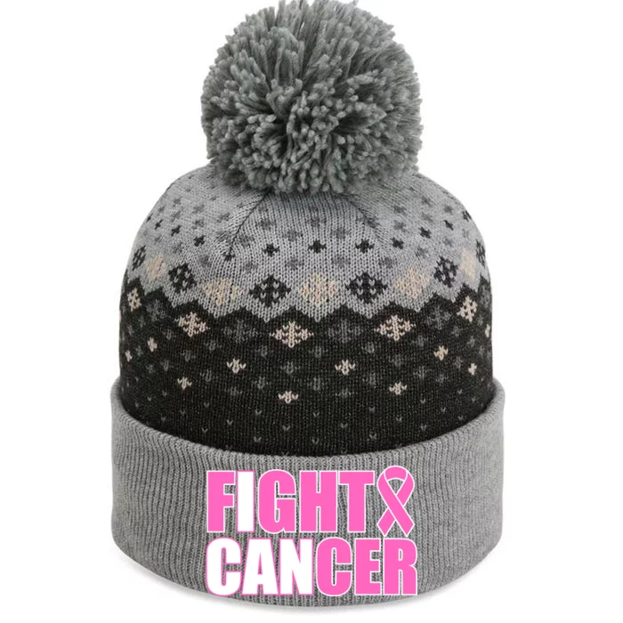 I Can Fight Cancer Breast Cancer Awareness The Baniff Cuffed Pom Beanie