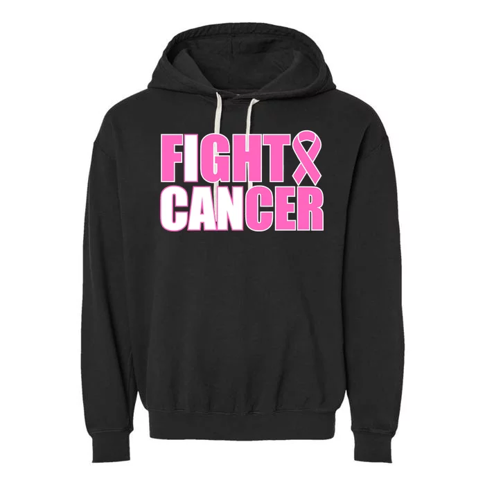 I Can Fight Cancer Breast Cancer Awareness Garment-Dyed Fleece Hoodie