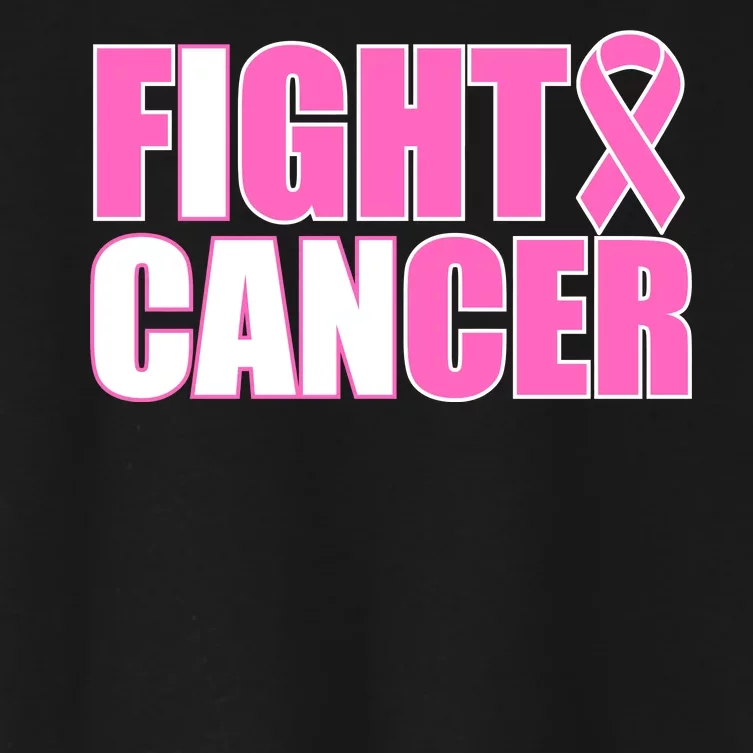 I Can Fight Cancer Breast Cancer Awareness Women's Crop Top Tee