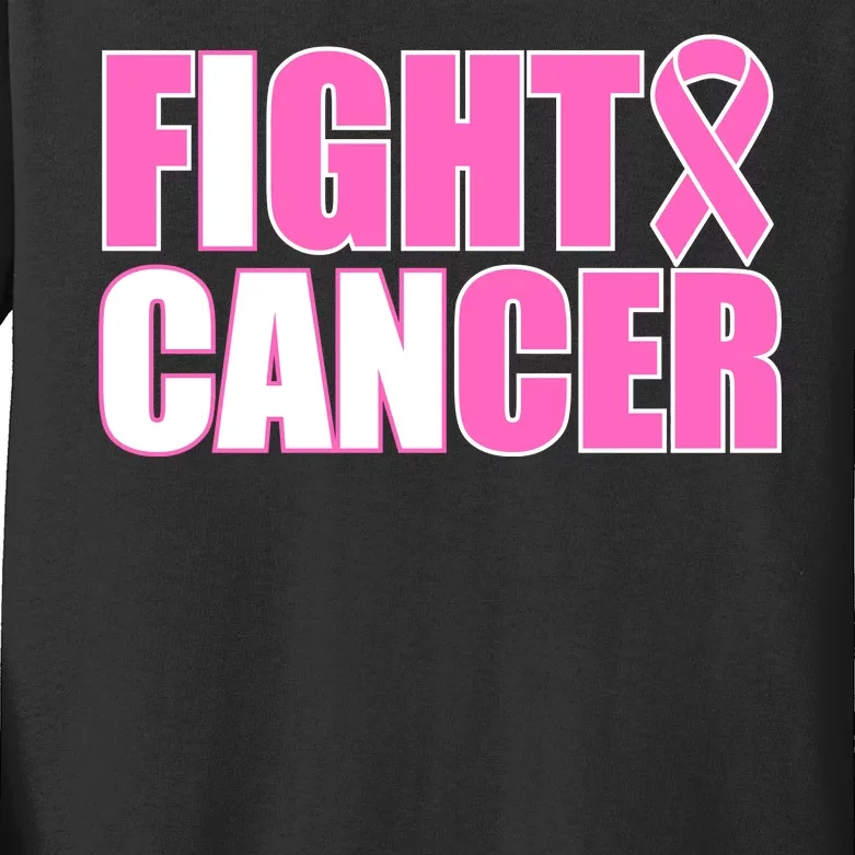 I Can Fight Cancer Breast Cancer Awareness Kids Long Sleeve Shirt