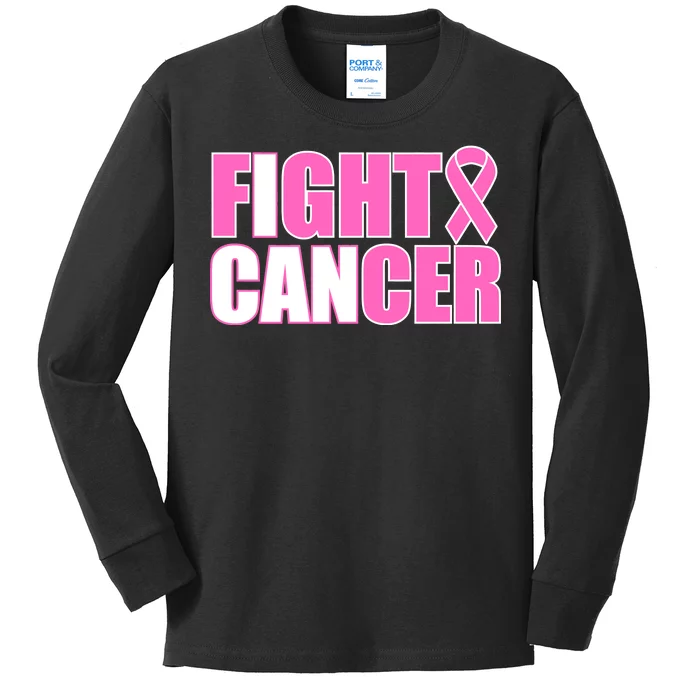 I Can Fight Cancer Breast Cancer Awareness Kids Long Sleeve Shirt