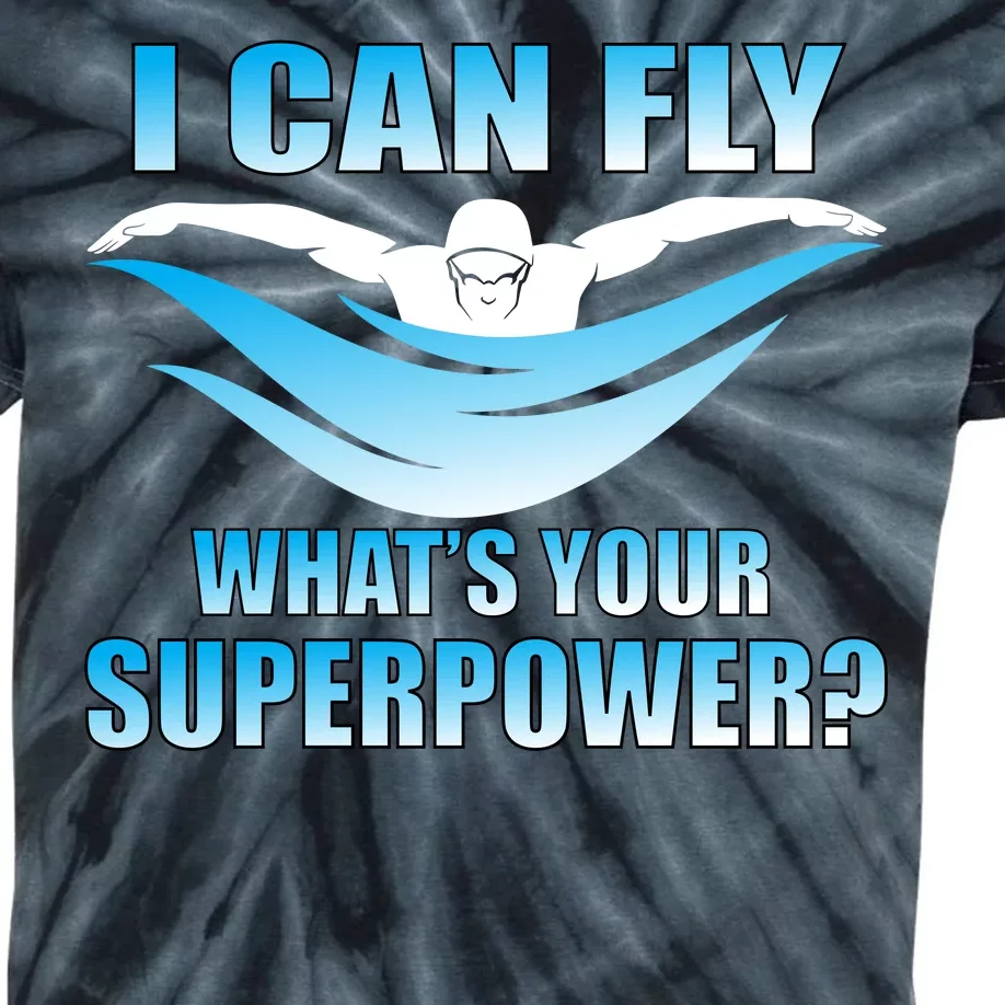 I Can Fly What's Your Superpower Swimming Kids Tie-Dye T-Shirt