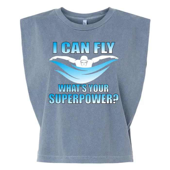 I Can Fly What's Your Superpower Swimming Garment-Dyed Women's Muscle Tee