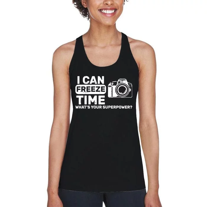 I Can Freeze Time What's Your Superpower? Women's Racerback Tank