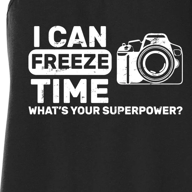 I Can Freeze Time What's Your Superpower? Women's Racerback Tank