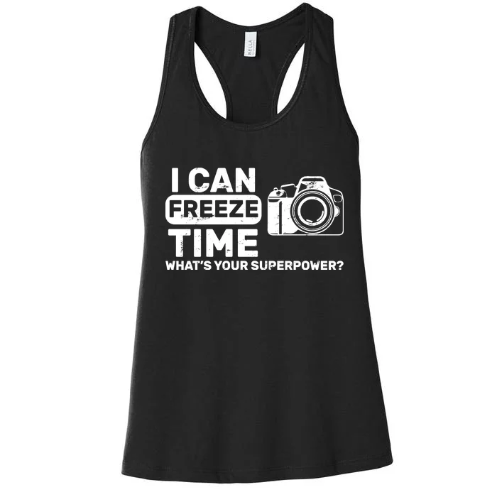 I Can Freeze Time What's Your Superpower? Women's Racerback Tank