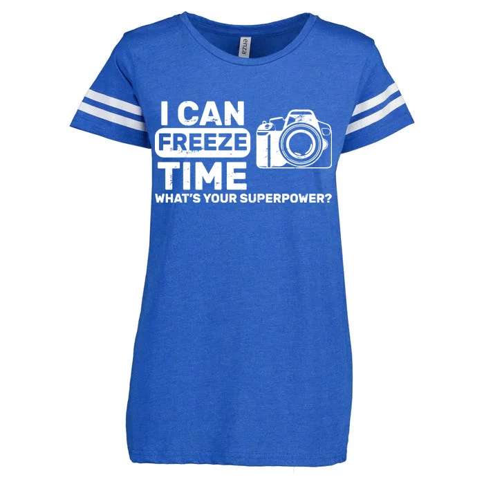 I Can Freeze Time What's Your Superpower? Enza Ladies Jersey Football T-Shirt