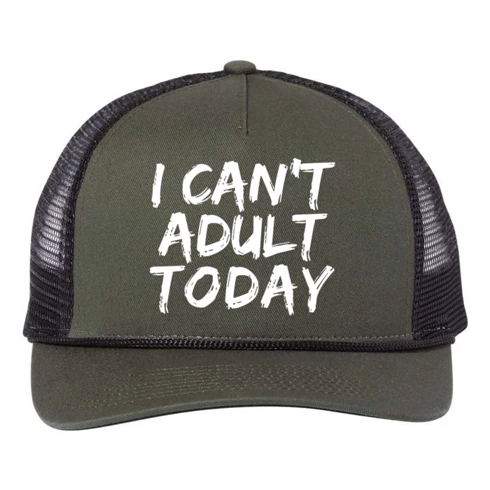 I Can't Adult Today Retro Rope Trucker Hat Cap