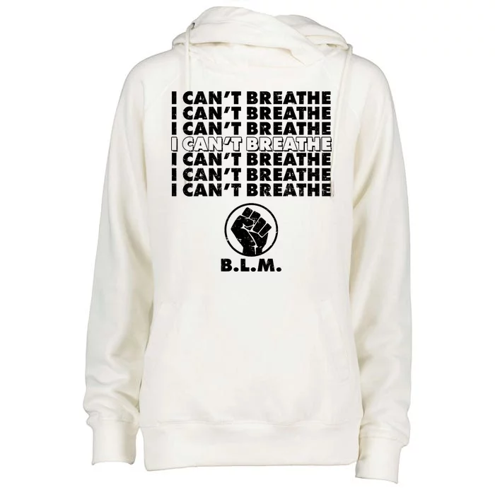 I Can't Breathe Black Lives Matter BLM Fist Womens Funnel Neck Pullover Hood