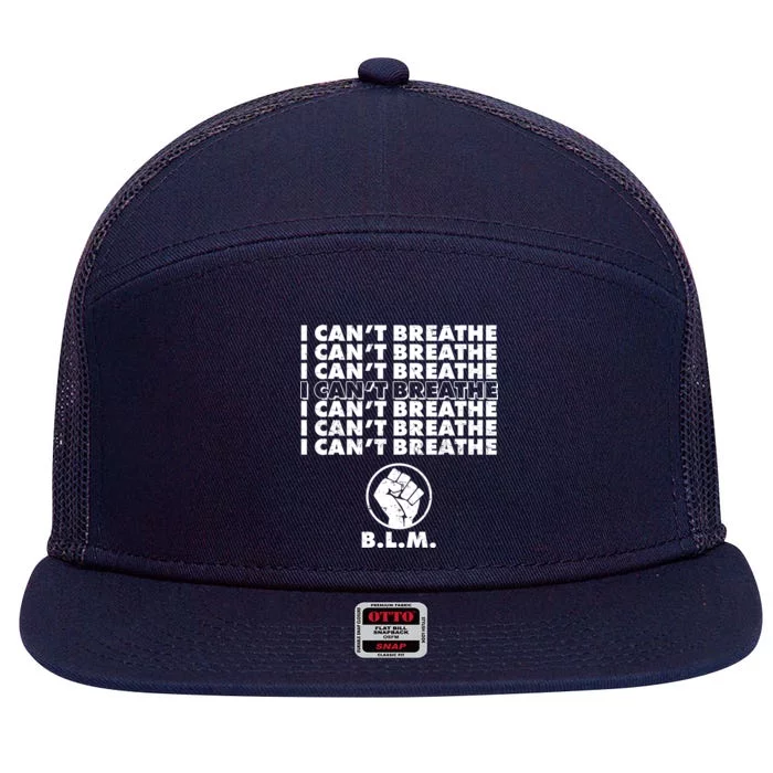 I Can't Breathe Black Lives Matter BLM Fist 7 Panel Mesh Trucker Snapback Hat