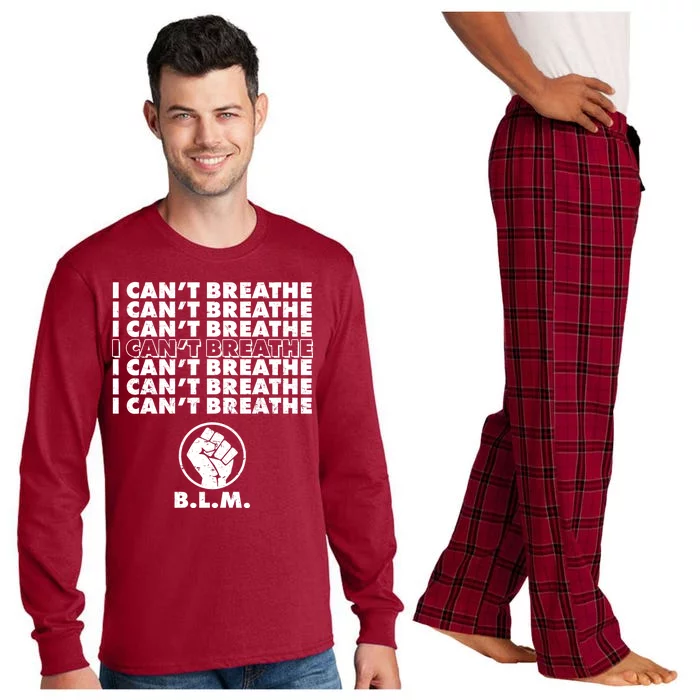 I Can't Breathe Black Lives Matter BLM Fist Long Sleeve Pajama Set