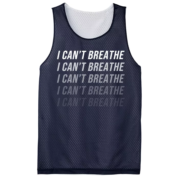 I Can't Breathe Fading Word Print Mesh Reversible Basketball Jersey Tank