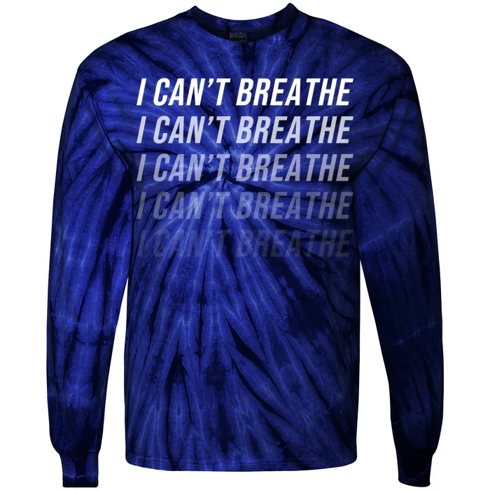 I Can't Breathe Fading Word Print Tie-Dye Long Sleeve Shirt