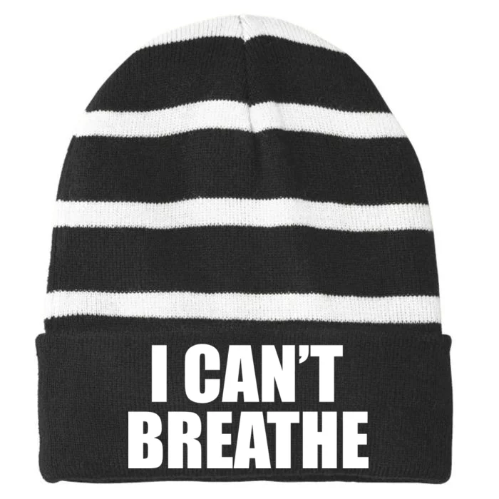 I Can't Breathe George Floyd Black Lives Matter Striped Beanie with Solid Band