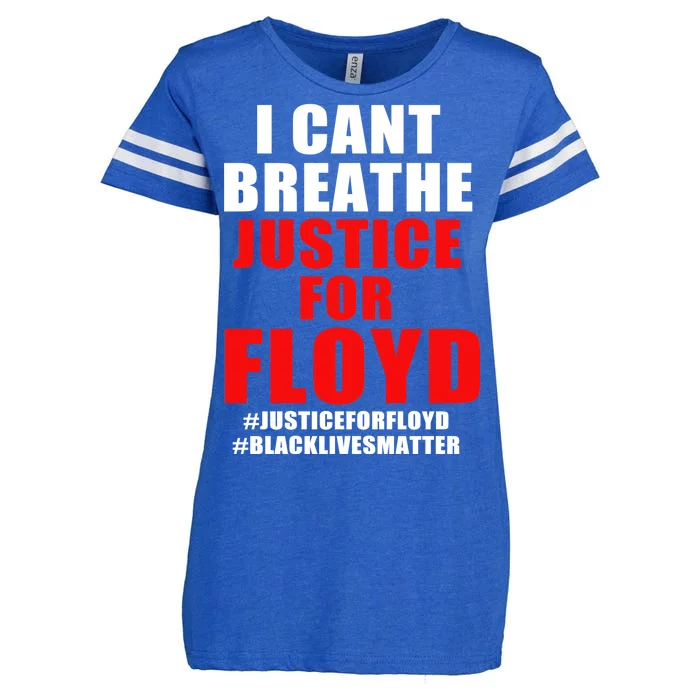 I Can't Breathe Justice For Floyd Enza Ladies Jersey Football T-Shirt