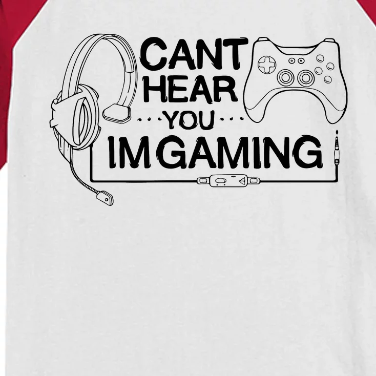 I Can't Hear You I'm Gaming Funny Gamer Kids Colorblock Raglan Jersey