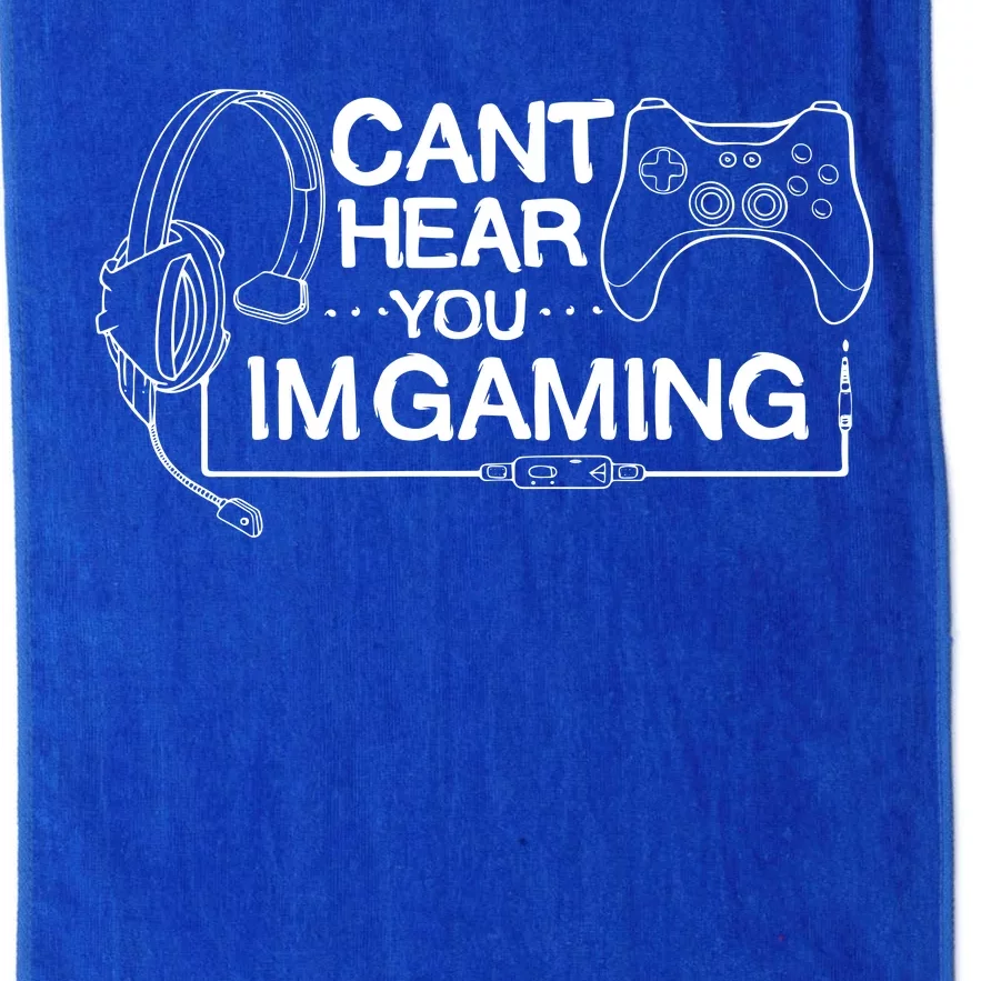 I Can't Hear You I'm Gaming Funny Gamer Platinum Collection Golf Towel