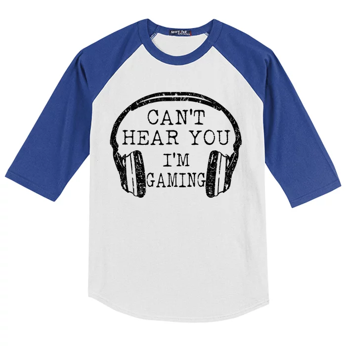 I Can't Hear You I'm Gaming Headphones Gamer Kids Colorblock Raglan Jersey