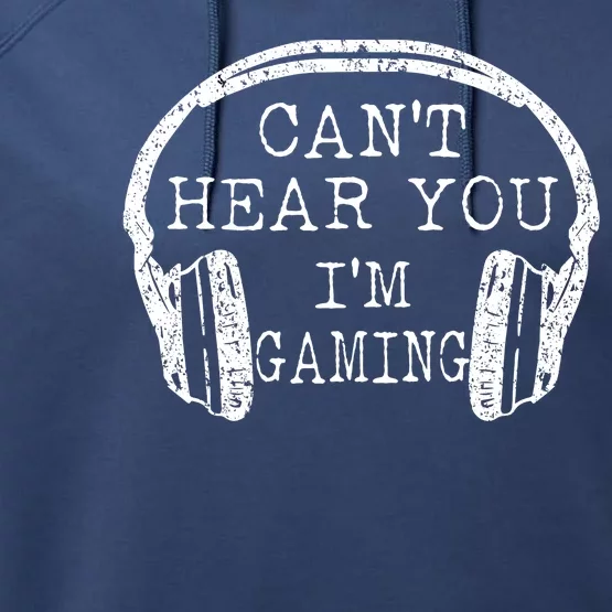 I Can't Hear You I'm Gaming Headphones Gamer Performance Fleece Hoodie