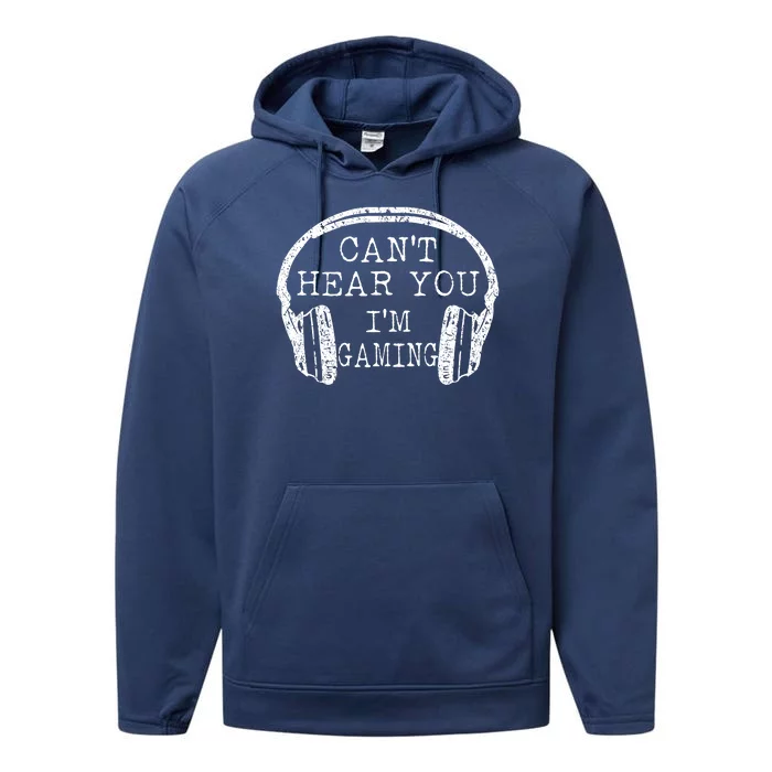 I Can't Hear You I'm Gaming Headphones Gamer Performance Fleece Hoodie